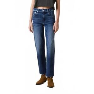 NEW LE JEAN sabine straight leg high rise jeans in drop in the ocean